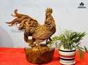 Tượng Gà Trống Gỗ Hương Cao 38 Ngang 32 Sâu 13 (cm) 2