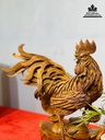 Tượng Gà Trống Gỗ Hương Cao 38 Ngang 32 Sâu 13 (cm) 3