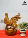 Tượng Gà Trống Gỗ Hương Cao 38 Ngang 32 Sâu 13 (cm) 6