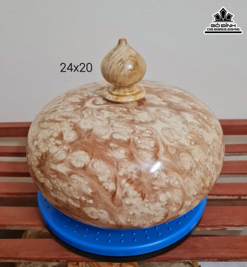 Bình Chum Phú Quý Gỗ Nu Nghiến Cao 20 Đường Kính 24 (cm) 0