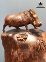 Tượng Heo Rừng Gỗ Nu Cẩm Cao 55 Ngang 50 Sâu 30 (cm) 8