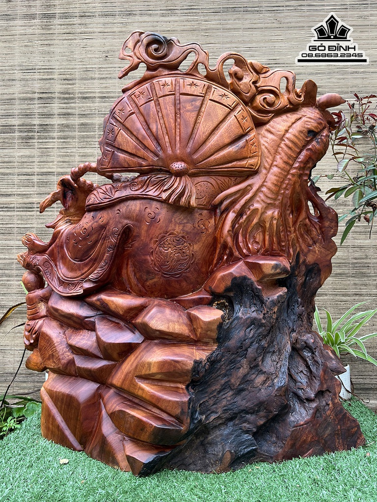 Tượng Phật Di Lặc Gỗ Xá Xại Cao 63 Ngang 58 Sâu 33 (cm) 3