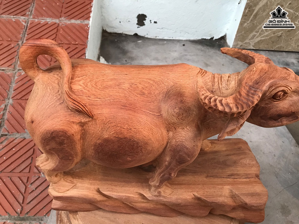 Tượng Trâu Gỗ Hương Cao 28 Ngang 38 Sâu 15(cm) 0