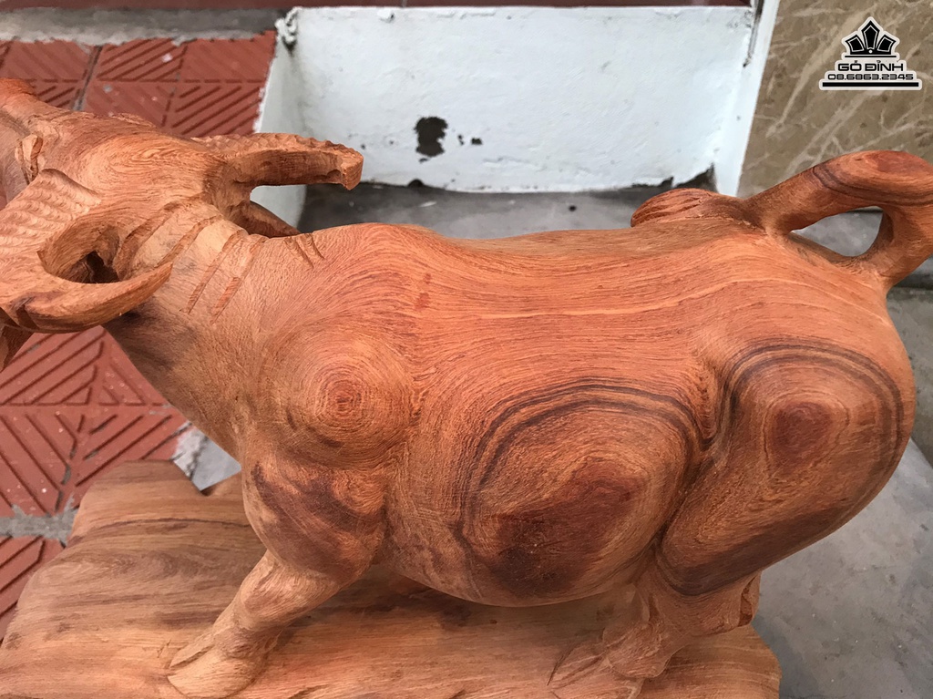 Tượng Trâu Gỗ Hương Cao 28 Ngang 38 Sâu 15(cm) 2