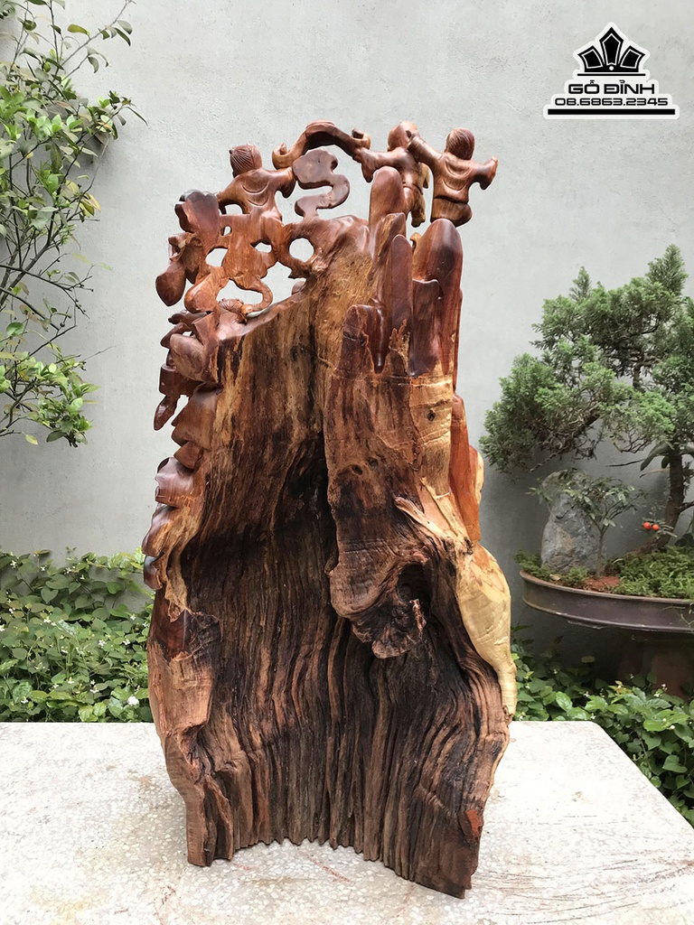 Tượng Đạt Ma Sư Tổ Gỗ Hương Cao 100 Ngang 50 Sâu 38 (cm) 3