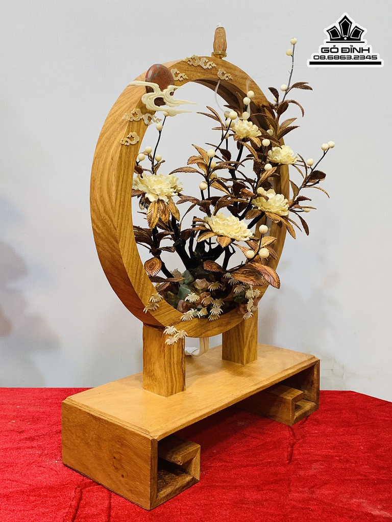 Bình Hoa Phù Dung Gỗ Sưa Cao 48 Ngang 30 Sâu 20 (cm) 1