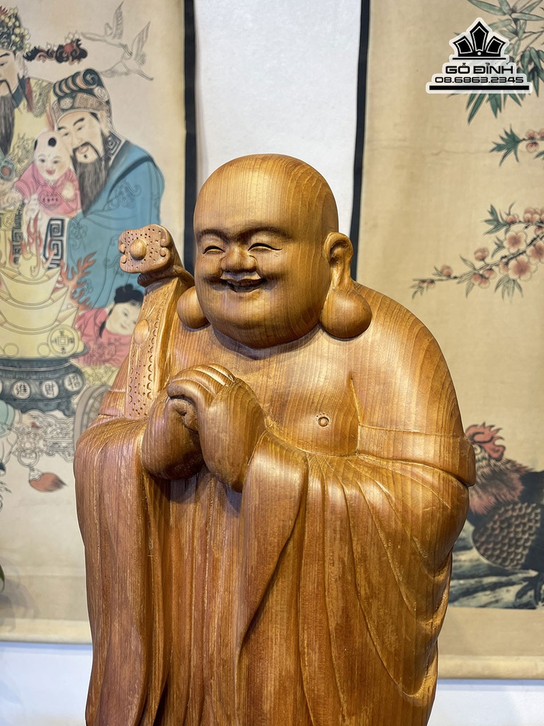 Tượng Phật Di Lặc Chúc Phúc Gỗ Ngọc Am Cao 70 Ngang 26 Sâu 18 (cm) 0