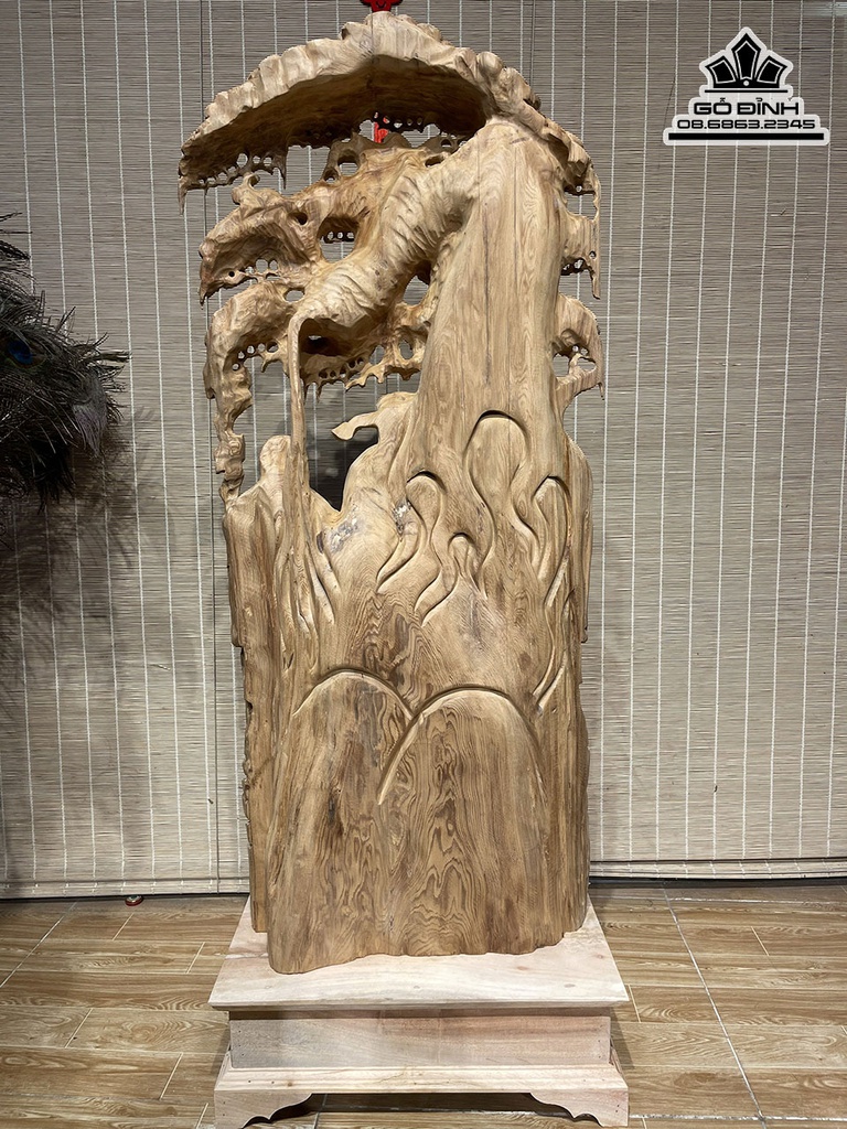 Tượng Phúc Lộc Thọ Gỗ Ngọc Am Cao 105 Ngang 46 Sâu 18 (cm) 6