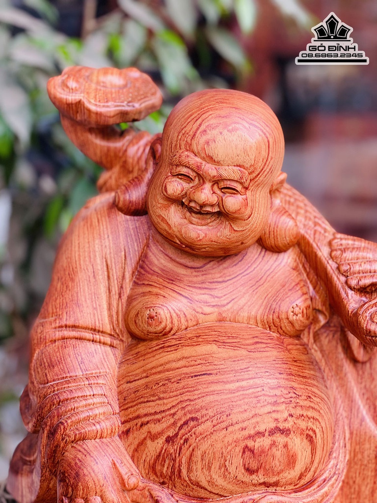 Tượng Phật Di Lặc Gỗ Hương Đá Cao 60 Ngang 26 Sâu 25 (cm) 1