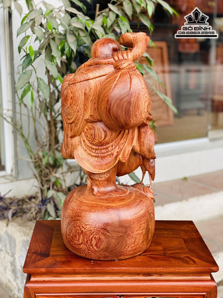 Tượng Phật Di Lặc Gỗ Hương Đá Cao 60 Ngang 26 Sâu 25 (cm) 2