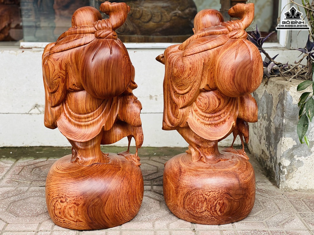 Tượng Phật Di Lặc Gỗ Hương Đá Cao 60 Ngang 26 Sâu 25 (cm) 4