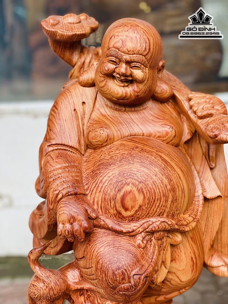 Tượng Phật Di Lặc Gỗ Hương Đá Cao 60 Ngang 26 Sâu 25 (cm)5