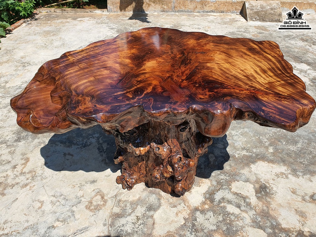 Bộ Bàn Gỗ Muồng Dài 135 Rộng 90 Dày 15 Ghế Gỗ Lim Cao 60 Mặt 50-45(cm) 1