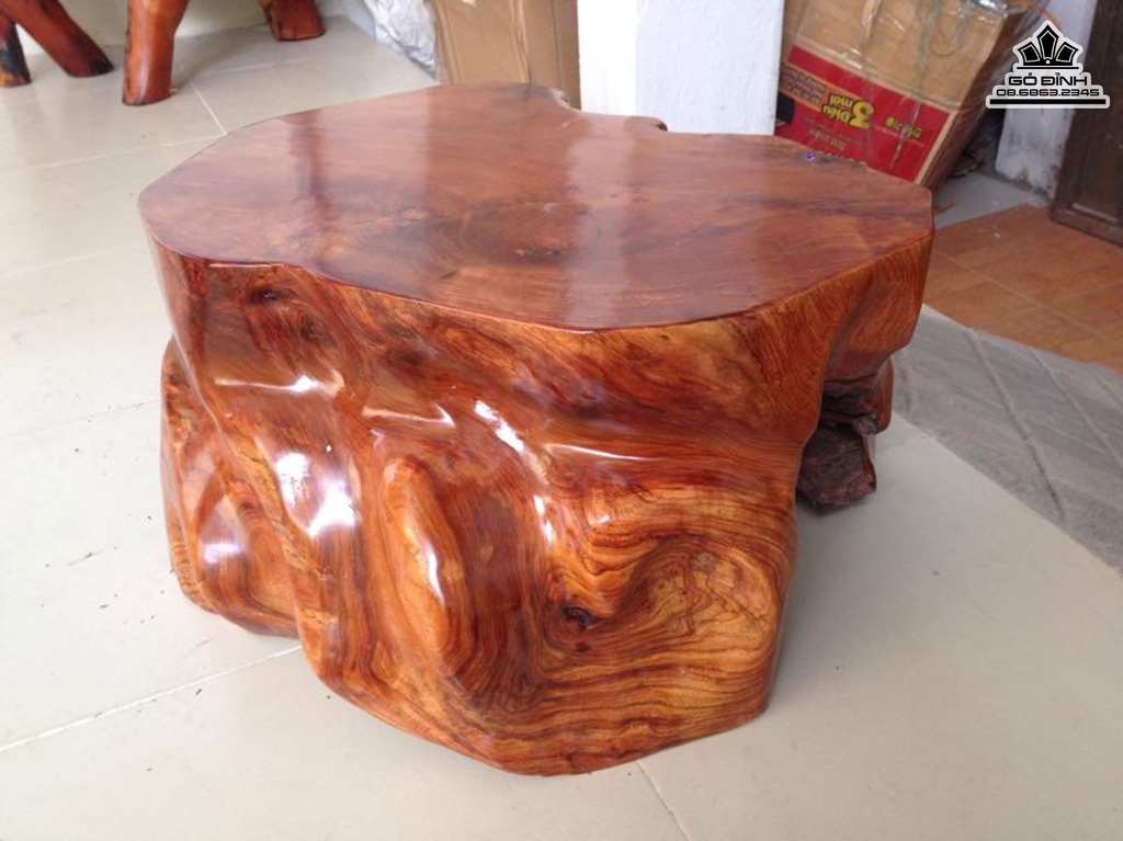 Đôn Gỗ Nguyên Khối Gỗ Gõ Đỏ Cà Te Cao 27 Mặt 51-42 (cm)DC102 0
