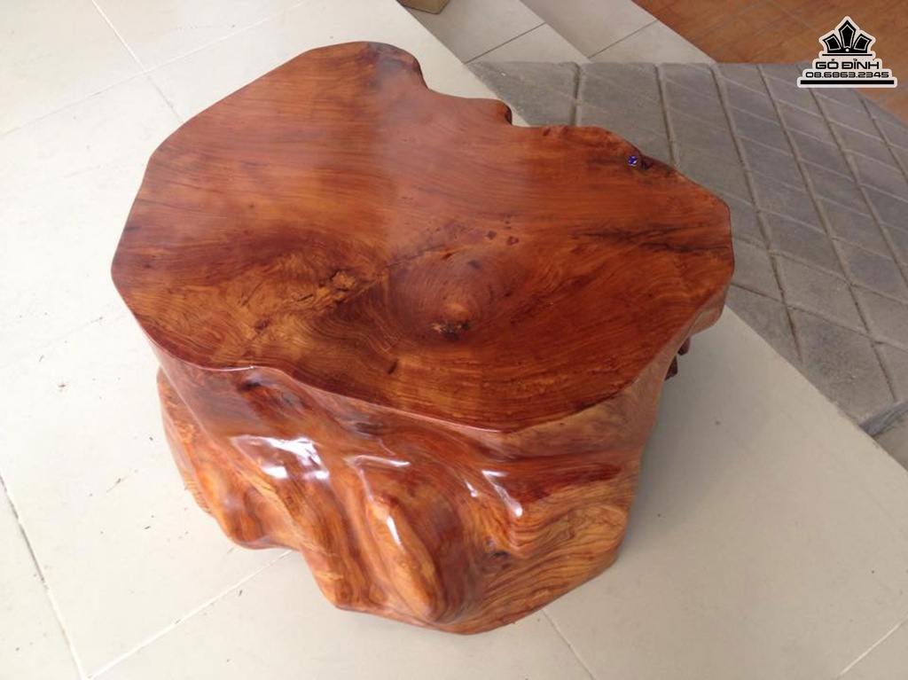 Đôn Gỗ Nguyên Khối Gỗ Gõ Đỏ Cà Te Cao 27 Mặt 51-42 (cm)DC102 4