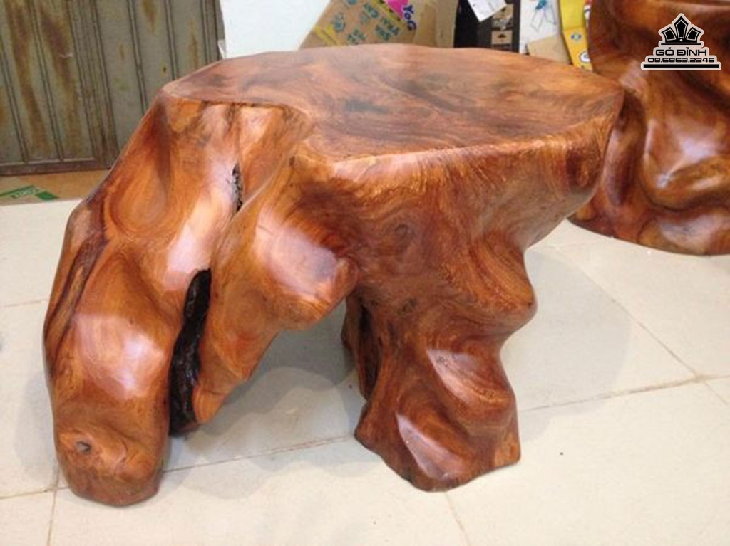 Đôn Gỗ Nguyên Khối Gỗ Gõ Đỏ Cà Te Cao 37 Ngang 72 Sâu 52 Mặt 50-48(cm)DC1218 2