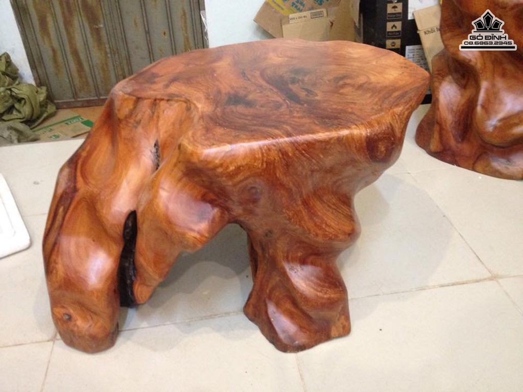 Đôn Gỗ Nguyên Khối Gỗ Gõ Đỏ Cà Te Cao 37 Ngang 72 Sâu 52 Mặt 50-48(cm)DC1218 3