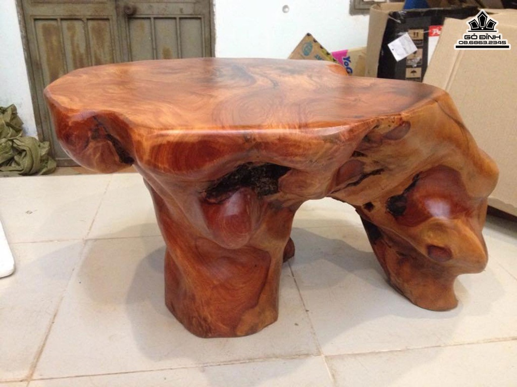 Đôn Gỗ Nguyên Khối Gỗ Gõ Đỏ Cà Te Cao 37 Ngang 72 Sâu 52 Mặt 50-48(cm)DC1218 4