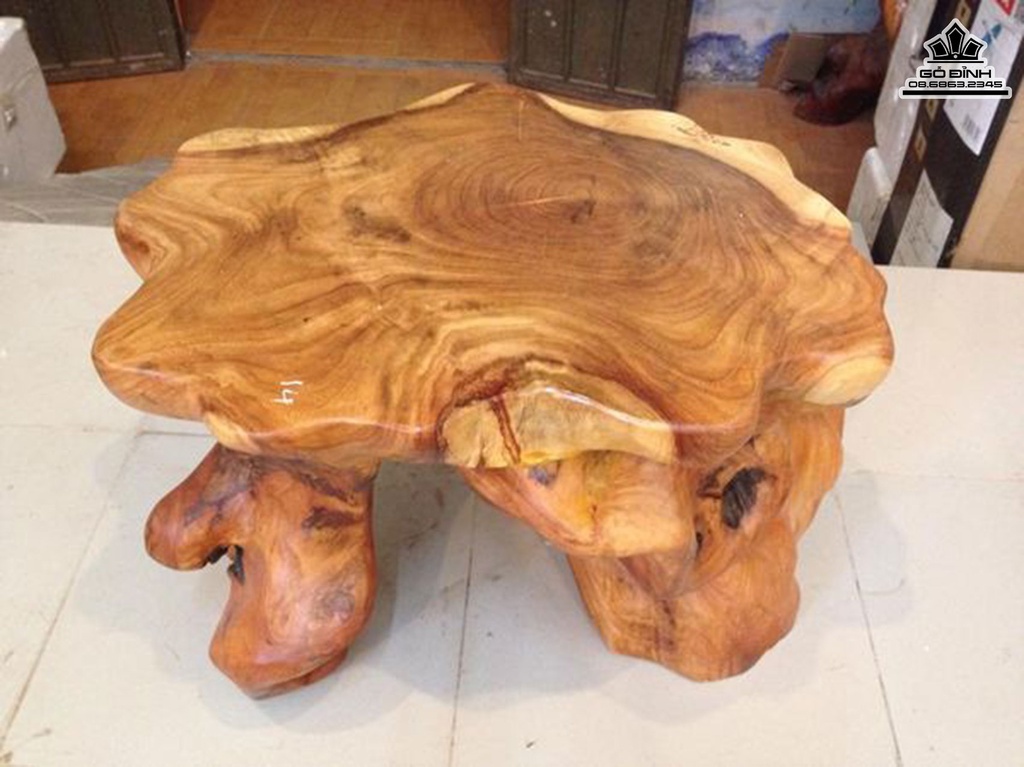 Đôn Gỗ Nguyên Khối Gỗ Gõ Đỏ Cà Te Cao 41 Mặt 58-44(cm)DC1142 1