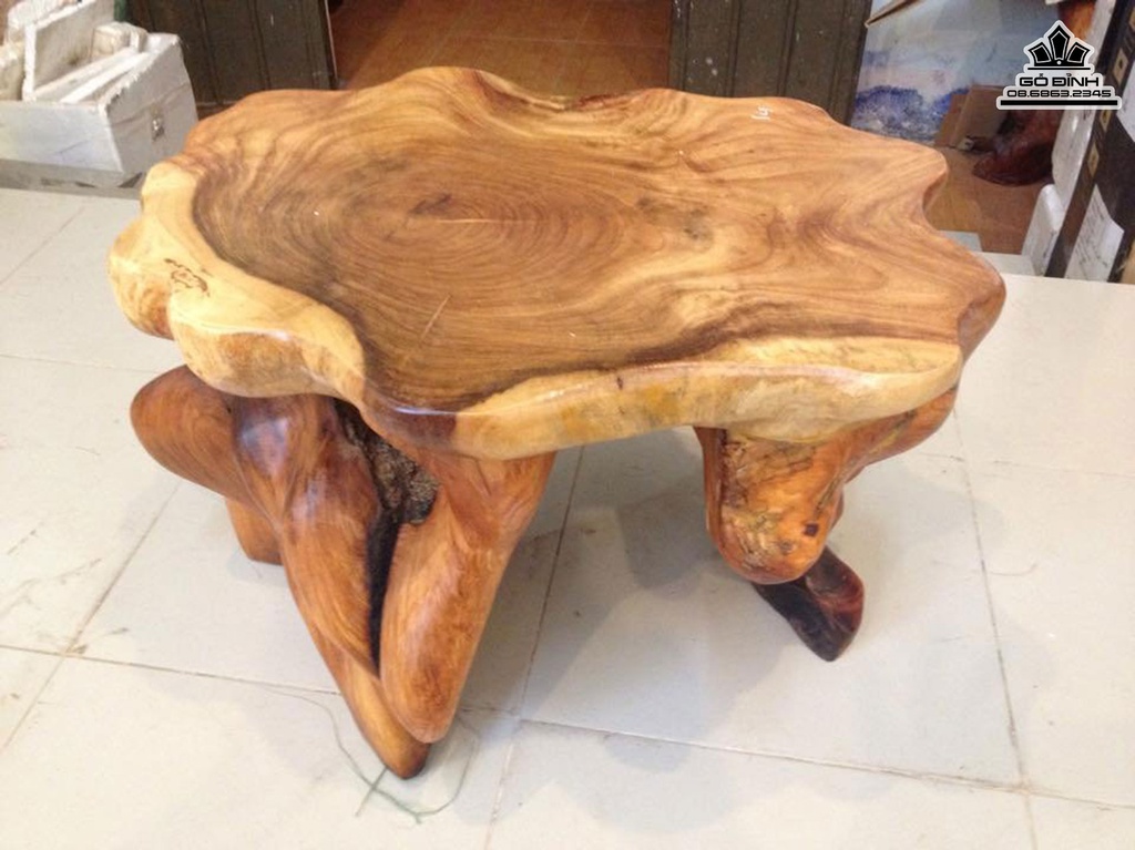 Đôn Gỗ Nguyên Khối Gỗ Gõ Đỏ Cà Te Cao 41 Mặt 58-44(cm)DC1142 5