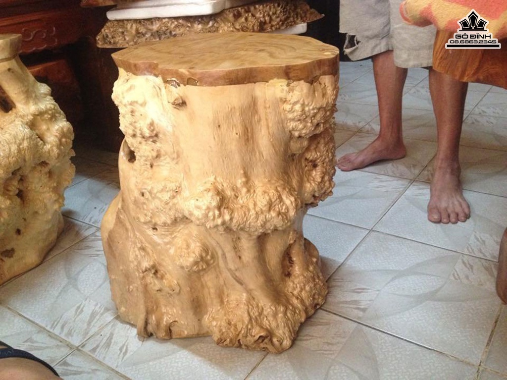 Đôn Gỗ Nguyên Khối Gỗ nu Hương Cao 48 Ngang 46 Sâu 36 Mặt 36-24(cm)DH22 4