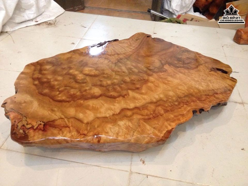 Mặt Bàn Trà Nguyên Khối Gỗ Nu Xá Xị Ngang  80 Rộng 55 Dày 9 (cm)BX21 0