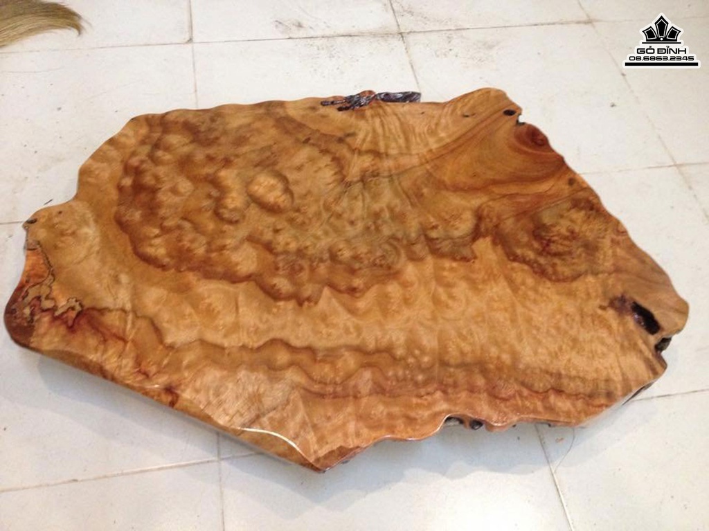 Mặt Bàn Trà Nguyên Khối Gỗ Nu Xá Xị Ngang  80 Rộng 55 Dày 9 (cm)BX21 2