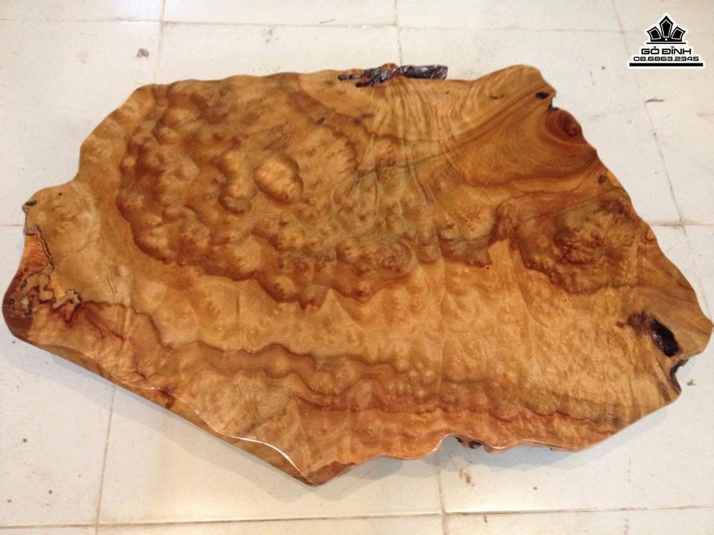 Mặt Bàn Trà Nguyên Khối Gỗ Nu Xá Xị Ngang  80 Rộng 55 Dày 9 (cm)BX21 4