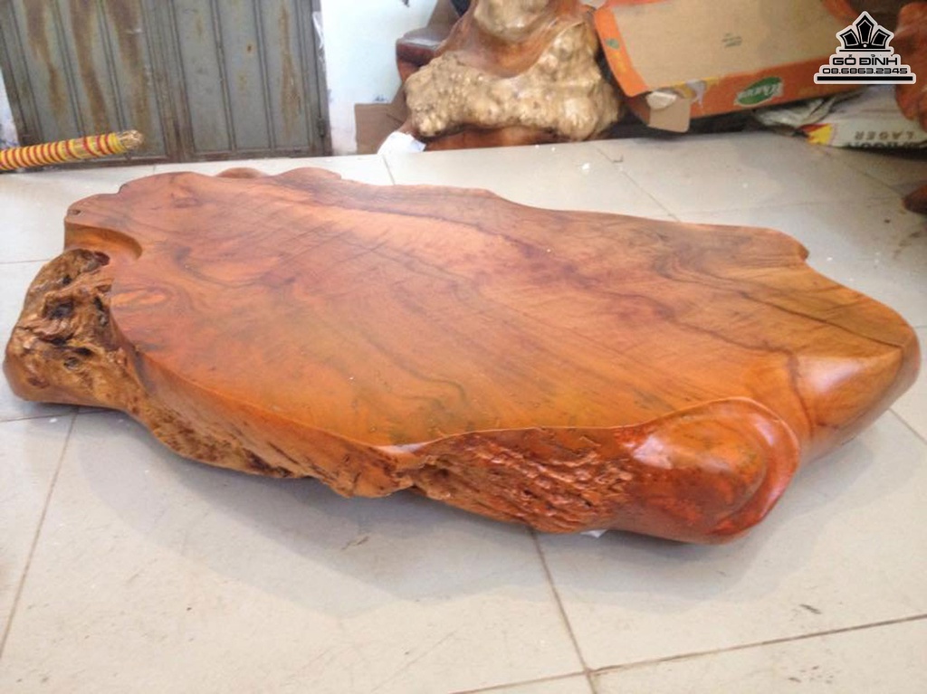 Mặt Bàn Trà Nguyên Khối Gỗ Xá Xị Dài 84 Rộng 50 Dày 12 (cm)BX204 4