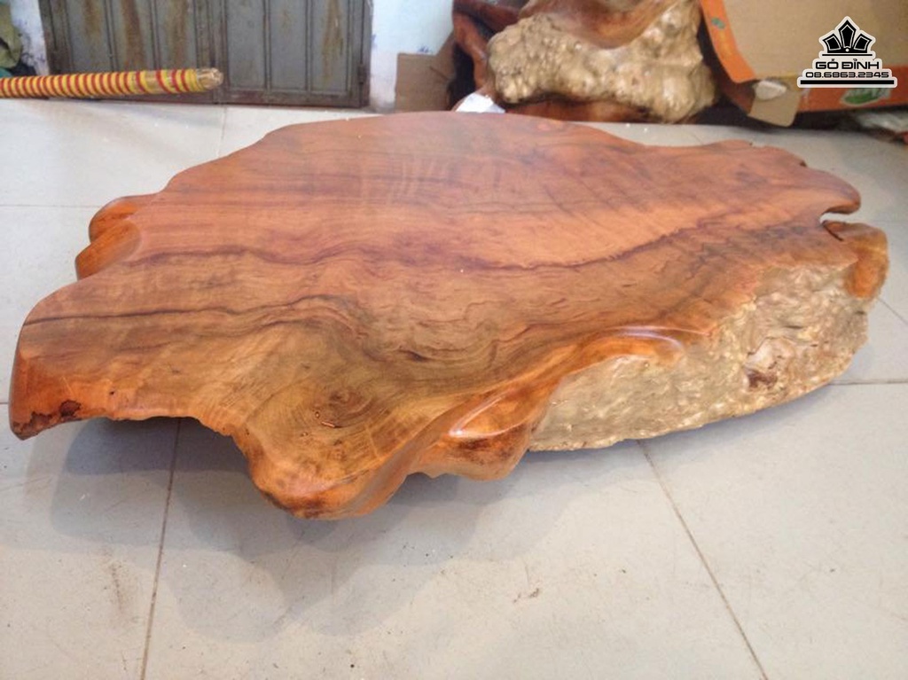 Mặt Bàn Trà Nguyên Khối Gỗ Xá Xị Dài 84 Rộng 50 Dày 12 (cm)BX2047