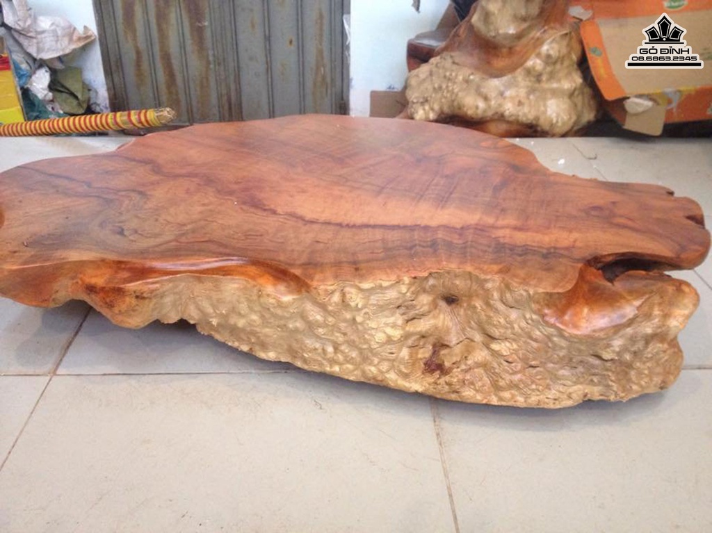 Mặt Bàn Trà Nguyên Khối Gỗ Xá Xị Dài 84 Rộng 50 Dày 12 (cm)BX2048