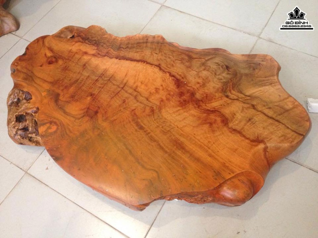 Mặt Bàn Trà Nguyên Khối Gỗ Xá Xị Dài 84 Rộng 50 Dày 12 (cm)BX2049