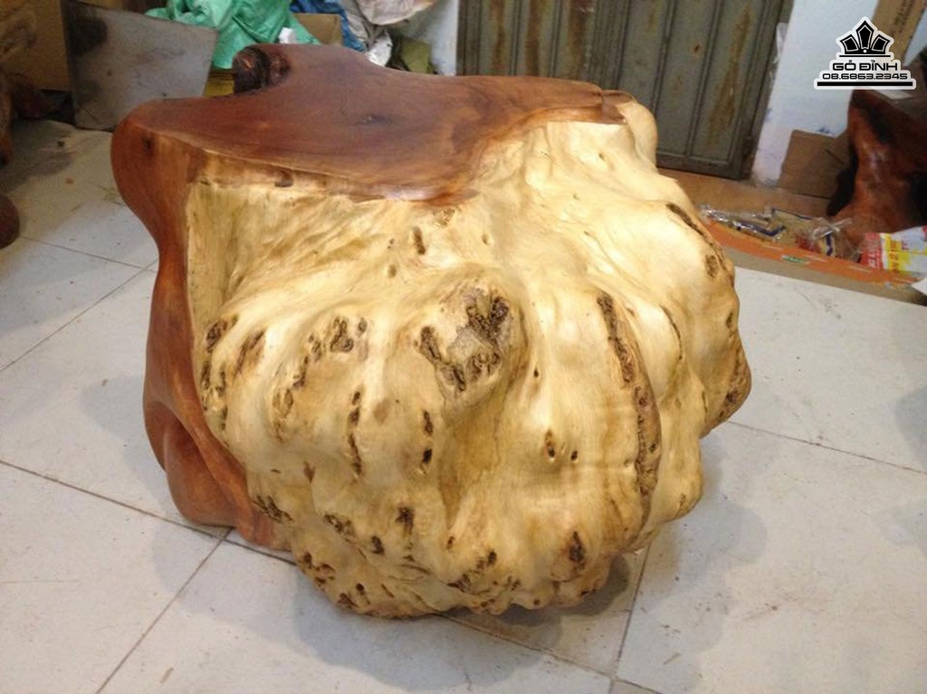 Đôn Gỗ Nguyên Khối Gỗ Gõ Cao 40 Ngang 60 Sâu 54 Mặt 42-36(cm)DC163 4