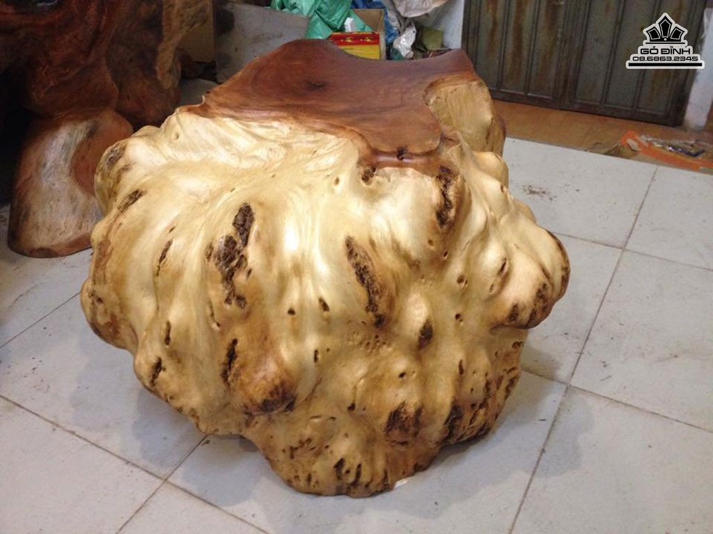 Đôn Gỗ Nguyên Khối Gỗ Gõ Cao 40 Ngang 60 Sâu 54 Mặt 42-36(cm)DC163 6