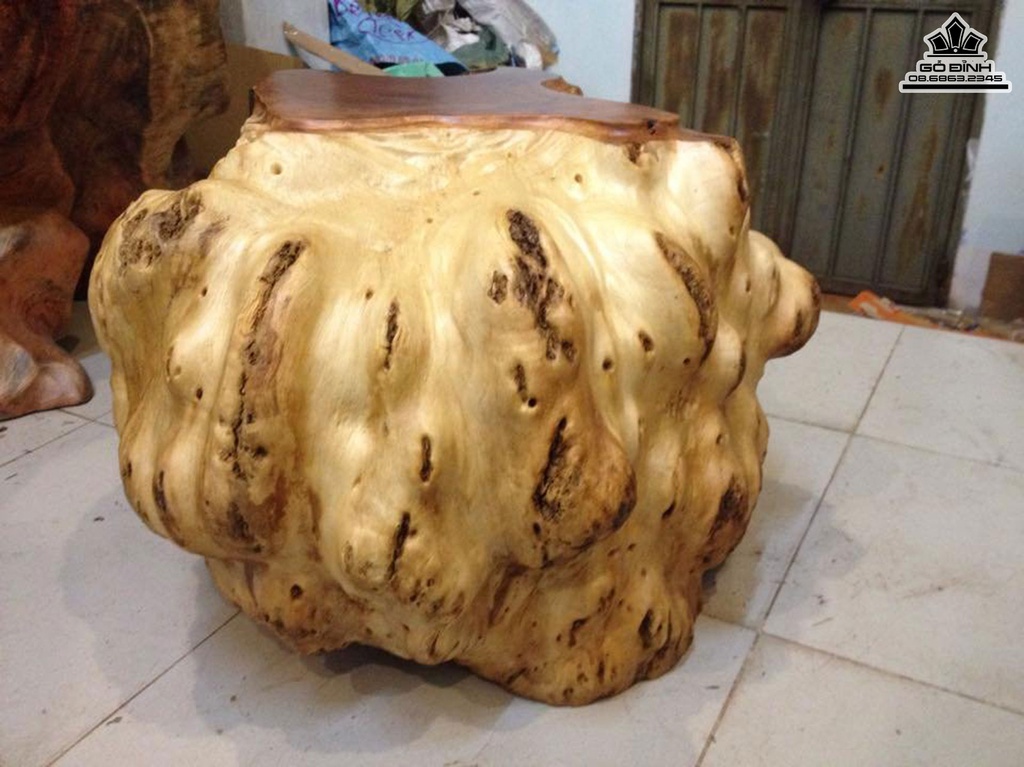 Đôn Gỗ Nguyên Khối Gỗ Gõ Cao 40 Ngang 60 Sâu 54 Mặt 42-36(cm)DC1637