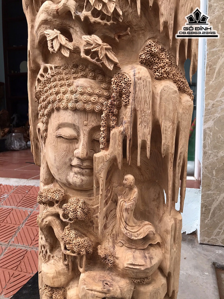 Tượng Diện Phật Gỗ Ngọc Am Cao 87 Ngang 47 Sâu 18 (cm) 1