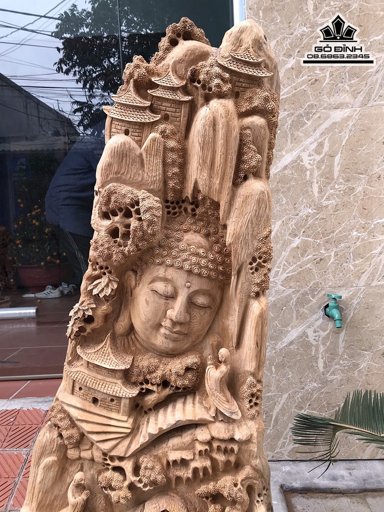 Tượng Diện Phật Gỗ Ngọc Am Cao 120 Ngang 55 Sâu 25 (cm) 0