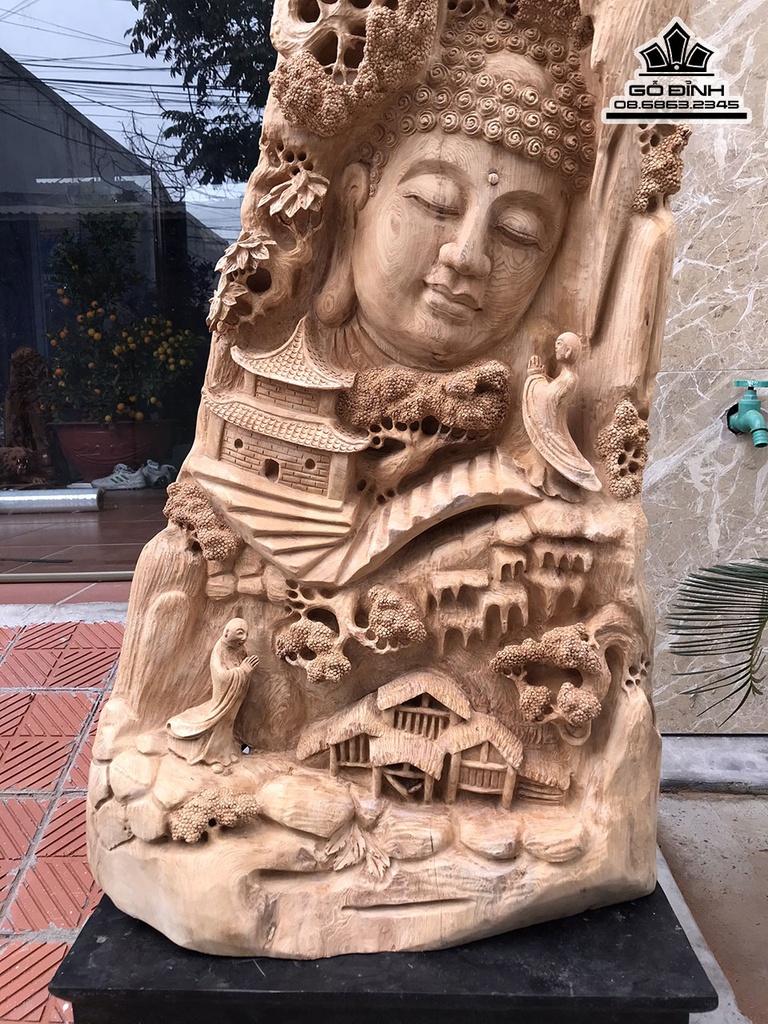 Tượng Diện Phật Gỗ Ngọc Am Cao 120 Ngang 55 Sâu 25 (cm) 1