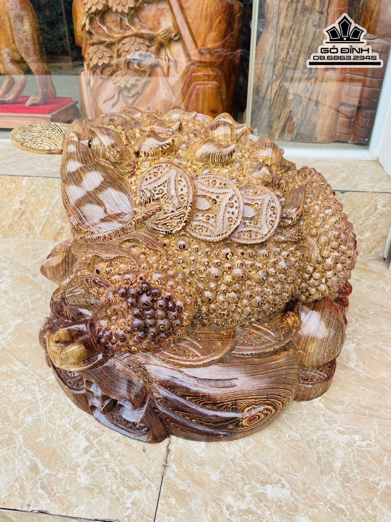 Tượng Cóc Gỗ Mun Cao 38 Ngang 50 Sâu 46 (cm) 0