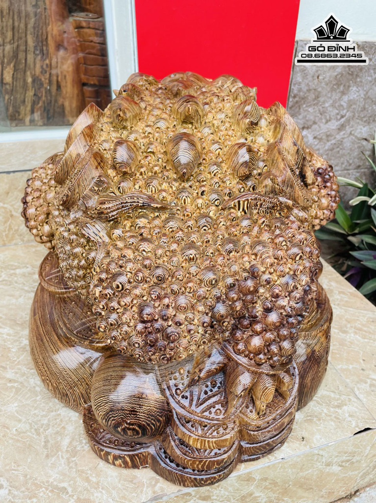 Tượng Cóc Gỗ Mun Cao 38 Ngang 50 Sâu 46 (cm) 2