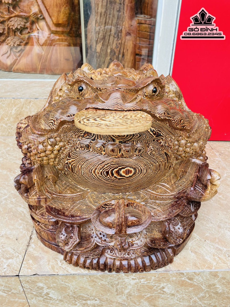 Tượng Cóc Gỗ Mun Cao 38 Ngang 50 Sâu 46 (cm) 3