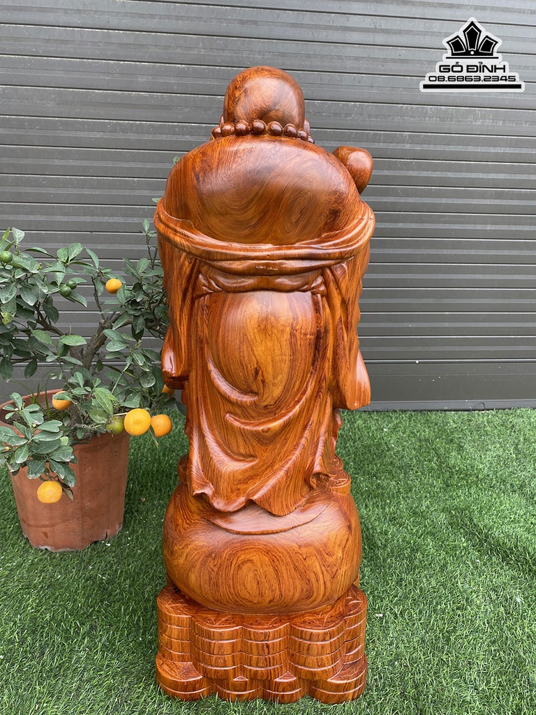 Tượng Phật Di Lặc Như Ý Gỗ Hương Cao 79 Ngang 30 Sâu 25 (cm) 2