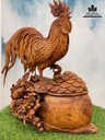 Tượng Gà Trống Gỗ Hương Cao 61 Ngang 57 Sâu 24 (cm) 4
