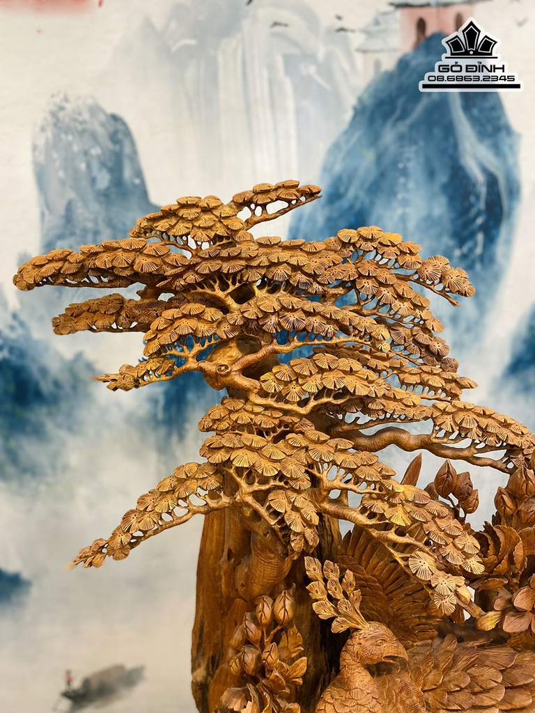 Tượng Phu Thê Viên Mãng Gỗ Hương Cao 118 Ngang 100 Sâu 36 (cm) 0