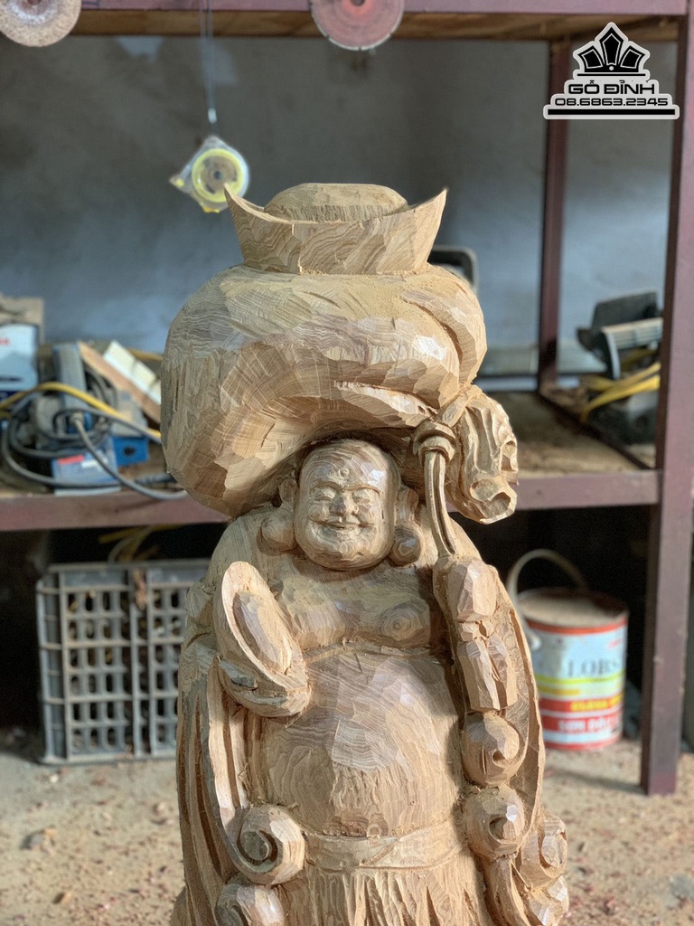 Tượng Phật Di Lặc Gỗ Ngọc Am Cao 81 Ngang 23 Sâu 36 (cm) 0