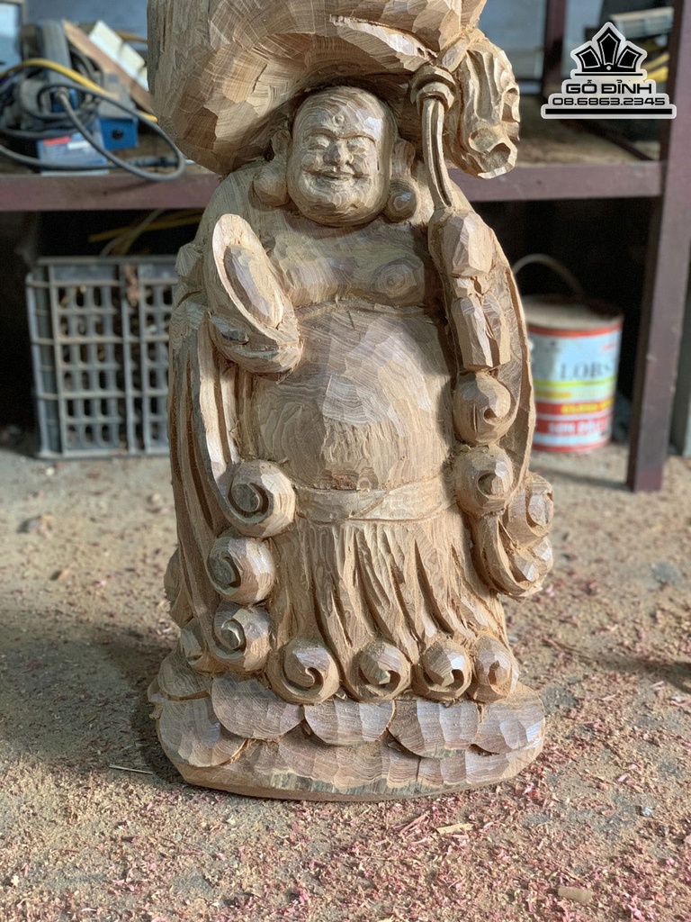 Tượng Phật Di Lặc Gỗ Ngọc Am Cao 81 Ngang 23 Sâu 36 (cm) 2