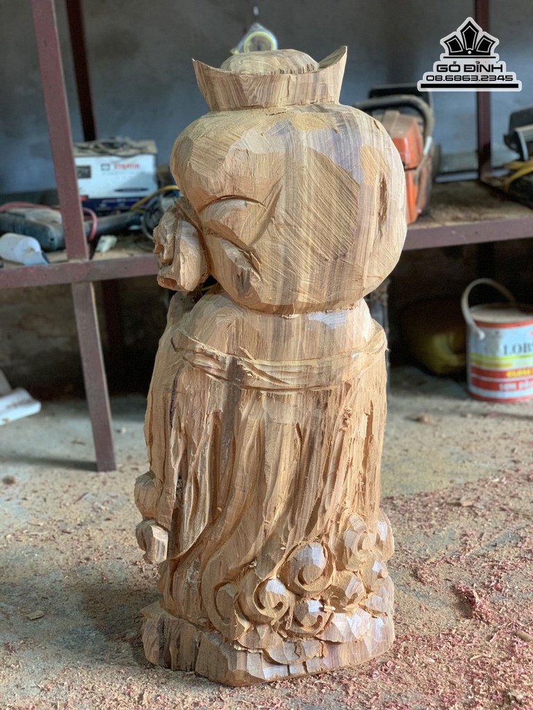 Tượng Phật Di Lặc Gỗ Ngọc Am Cao 81 Ngang 23 Sâu 36 (cm)7