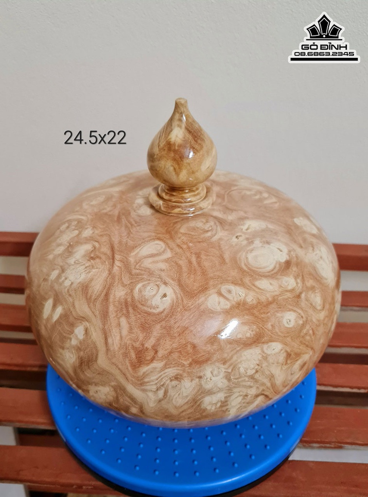 Bình Chum Phú Quý Gỗ Nu Nghiến Cao 22 Đường Kính 24.5 (cm) 3