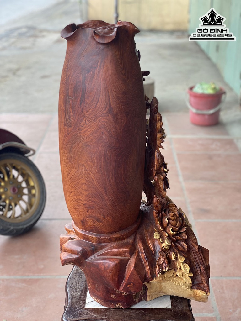 Tượng Phu Thê Viên Mãng Gỗ Hương Cao 79 Ngang 39 Sâu 46 (cm) 4