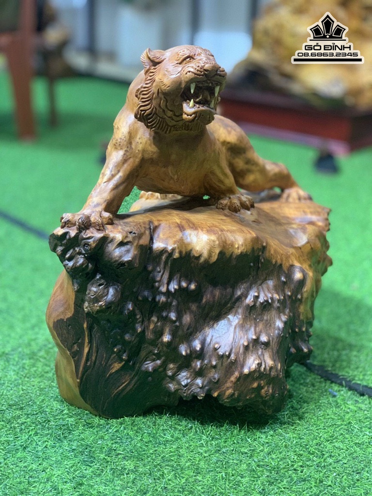 Tượng Hổ Gỗ Ngọc Am Cao 45 Ngang 51 Sâu 28 (cm) 2